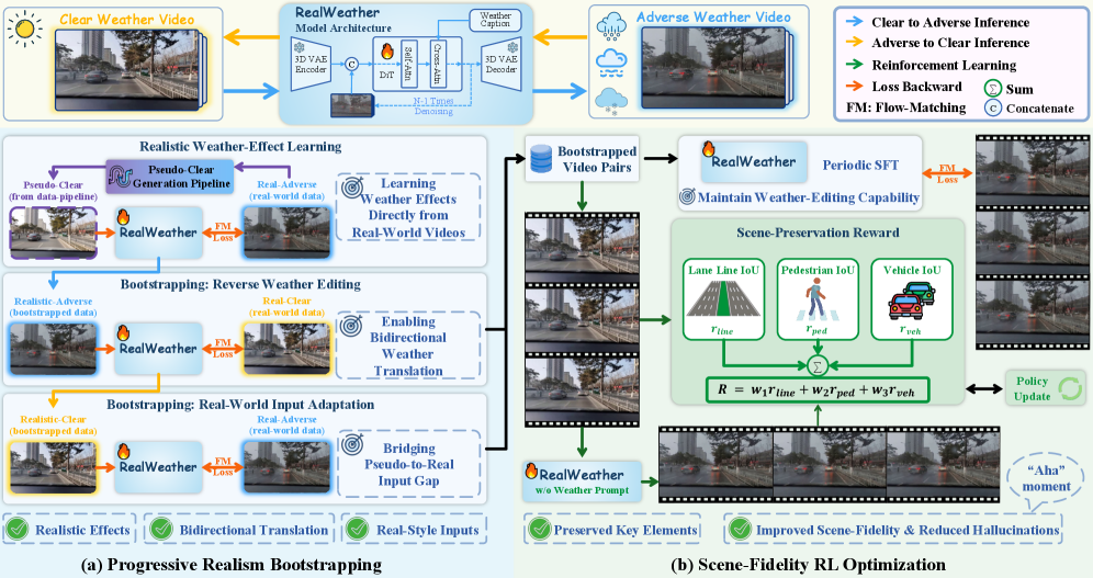 RealWeather: Realistic and Scene-Faithful Weather Translation with Driving World Models