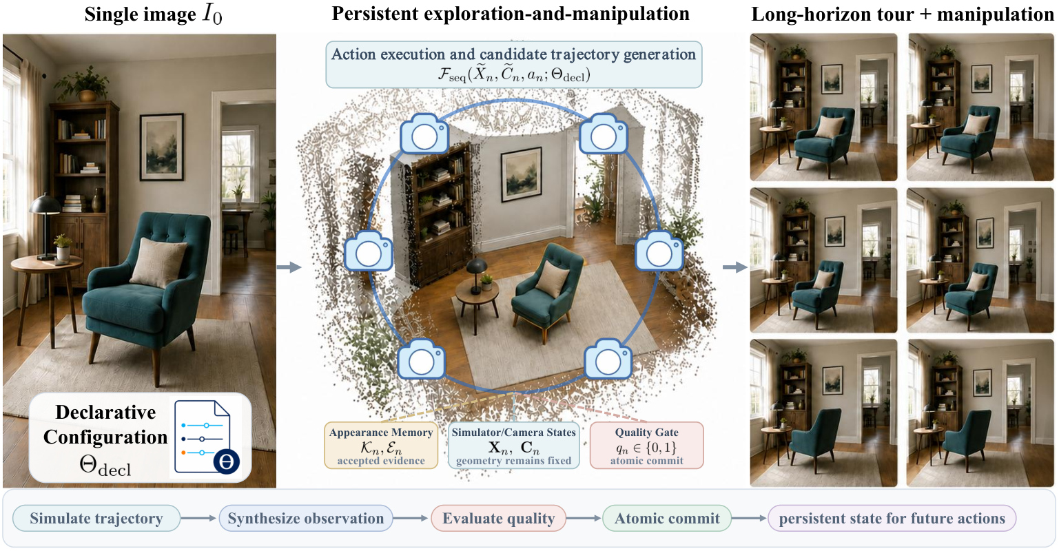 TourPhysics: Bringing Physics to World Models for Exploration and Manipulation from a Single Image