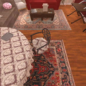 An AI2-THOR indoor environment used for embodied recovery data collection.